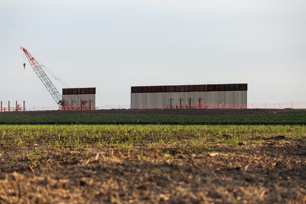 A section of the border wall in Donna, Texas in 2019.
