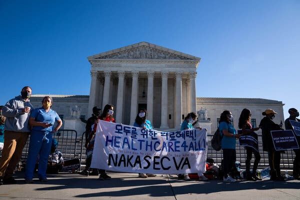 People demonstrated in support of the Affordable Care Act outside the Supreme Court building in Washington in November.