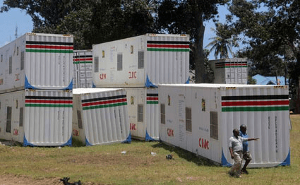 Mobile clinics dumped at the NYS yard in Mombasa