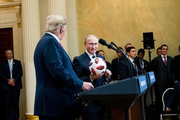 President Donald Trump with President Vladimir V. Putin during a joint news conference in Helsinki, Finland, in 2018.
