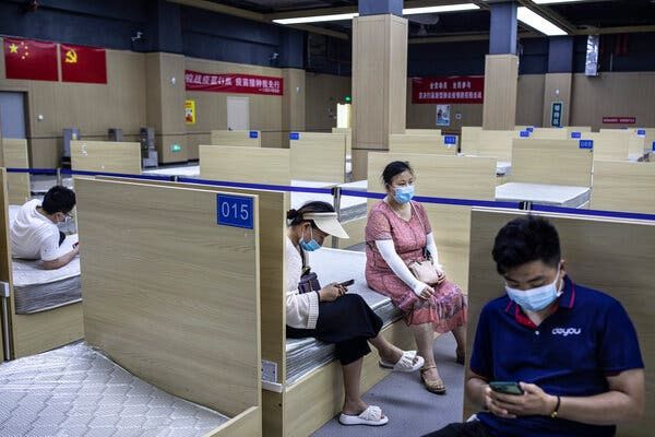 An observation area for those who just received a Covid-19 vaccine in Wuhan, China, this month. The country has administered more than 945 million doses, more than a third of the global total.