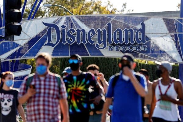 Disneyland, when it partially reopened in April. Now, the park is fully reopened and fewer people are wearing masks.