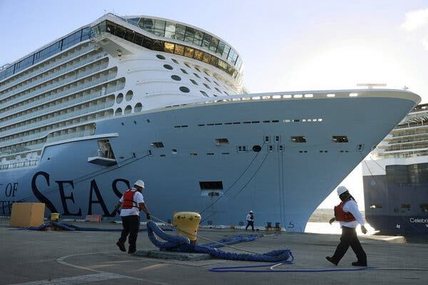 A passenger cruise ship at Port Everglades in Fort Lauderdale, Fla., last week.