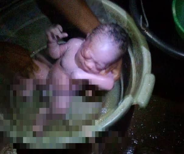 A new born baby was pulled out of latrine in Mururi.