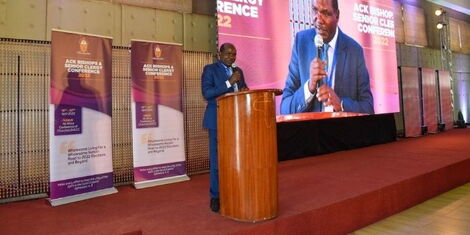 IEBC Chairperson Wafula Chebukati at the Anglican Church of Kenya Bishops and Senior Clergy conference on April 19, 2022.