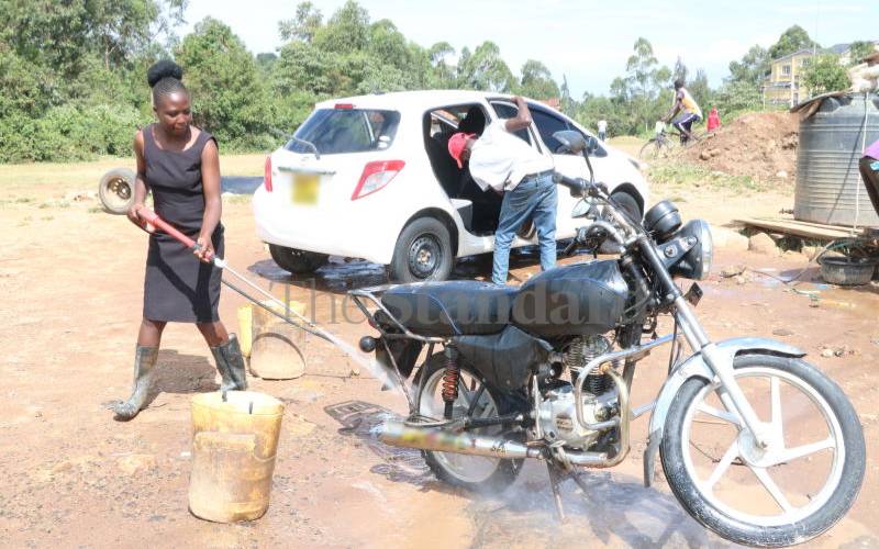 Graduates working as vehicle cleaners in Kakamega town