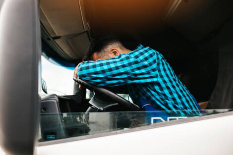 Driver resting in between a drive