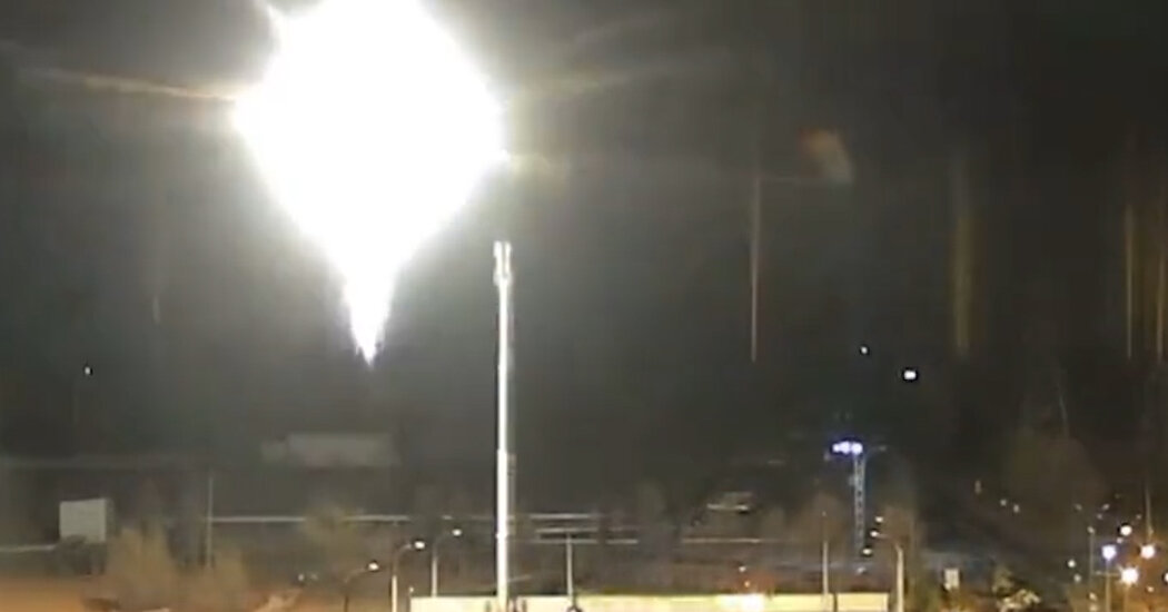 Zaporizhzhia Nuclear Power Plant Security Video Shows Fire and Nearby Fighting