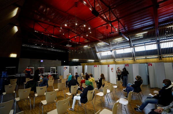 A vaccination center in Nantes, France, last month.