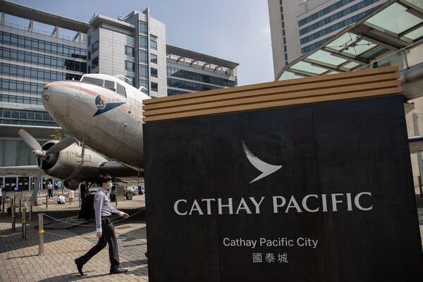The headquarters of Cathay Pacific Airways in Hong Kong.
