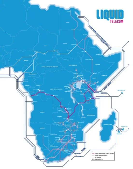 Liquid Telecom Fibre from East to West Africa