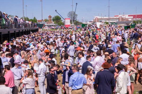 The crowd in the infield on Saturday. The announced attendance was 51,838.