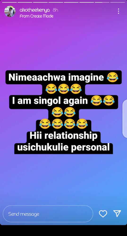 Nimeachwa! Akothee Announces Break-Up With Nelly Oaks? -