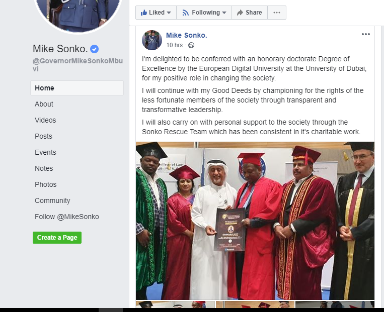 Governor Mike Sonko earns doctorate degree in Dubai – Weekly Citizen