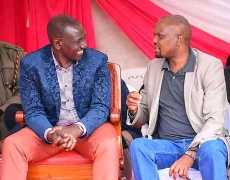 File image of Gatundu South MP Moses Kuria and Deputy President William Ruto.