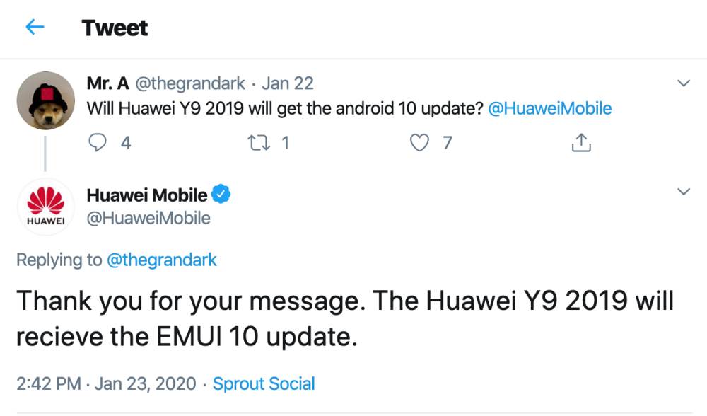 Huawei Y9 2019 may get Android 10 after all