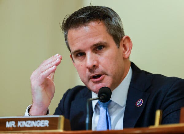 Rep. Adam Kinzinger, R-Ill., speaking during a hearing in July on Capitol Hill in Washington.