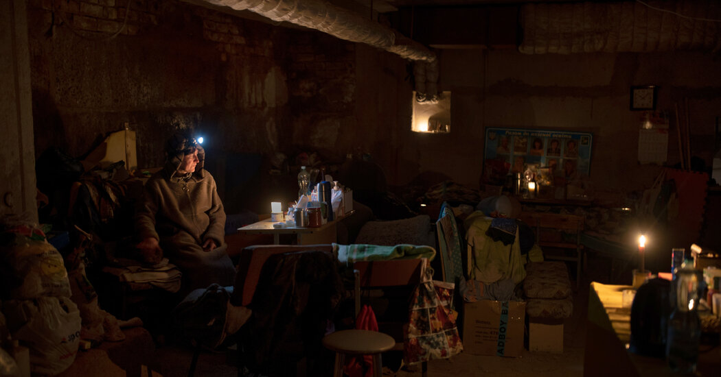 In a Ukrainian School, 12 People Await the War’s End, or Their Own