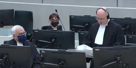 Senior Trial Lawyer Anton Steynberg during the witness tampering case against lawyer Paul Gicheru at the ICC on February 15, 2022.