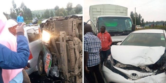 Ugly Scene as 9 Vehicles Collide Along Nairobi-Nakuru Highway