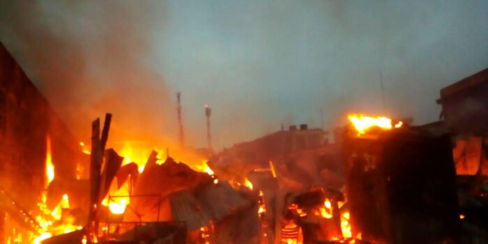 Dawn Fire Razes Down Mlolongo Market (PHOTOS)