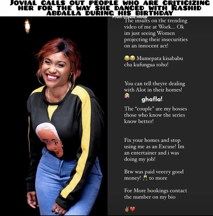 Lulu Hassan showers Jovial with praise for captivating performance during Rashid Abdalla’s party