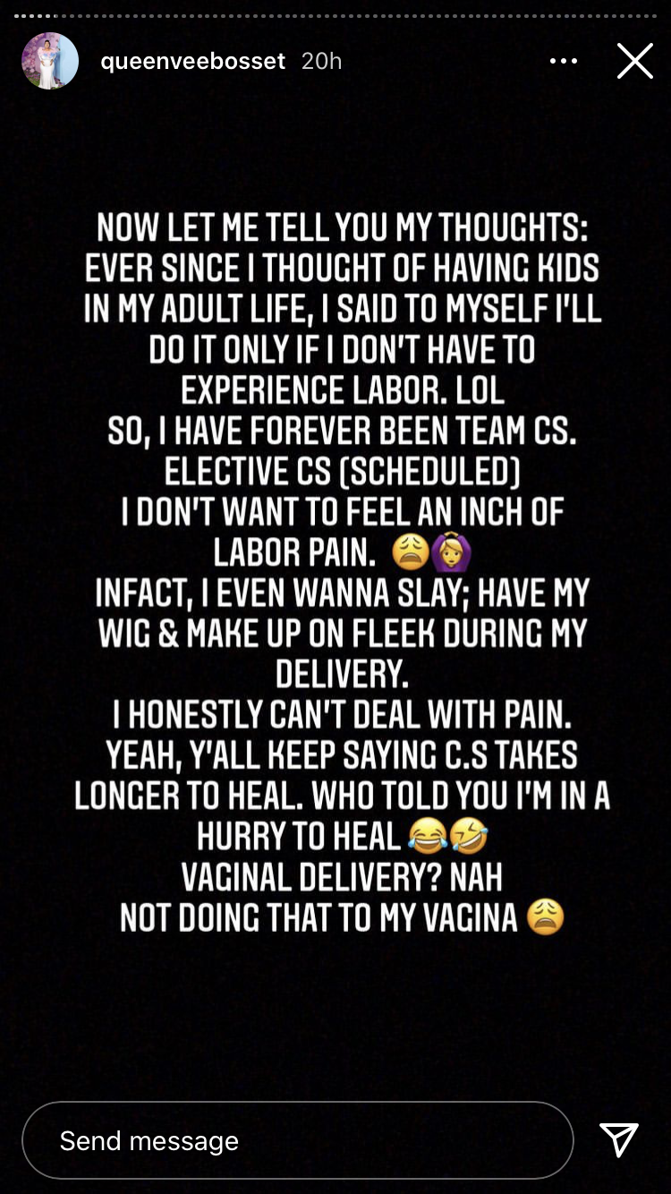 “I wanna slay during my delivery” Vera Sidika