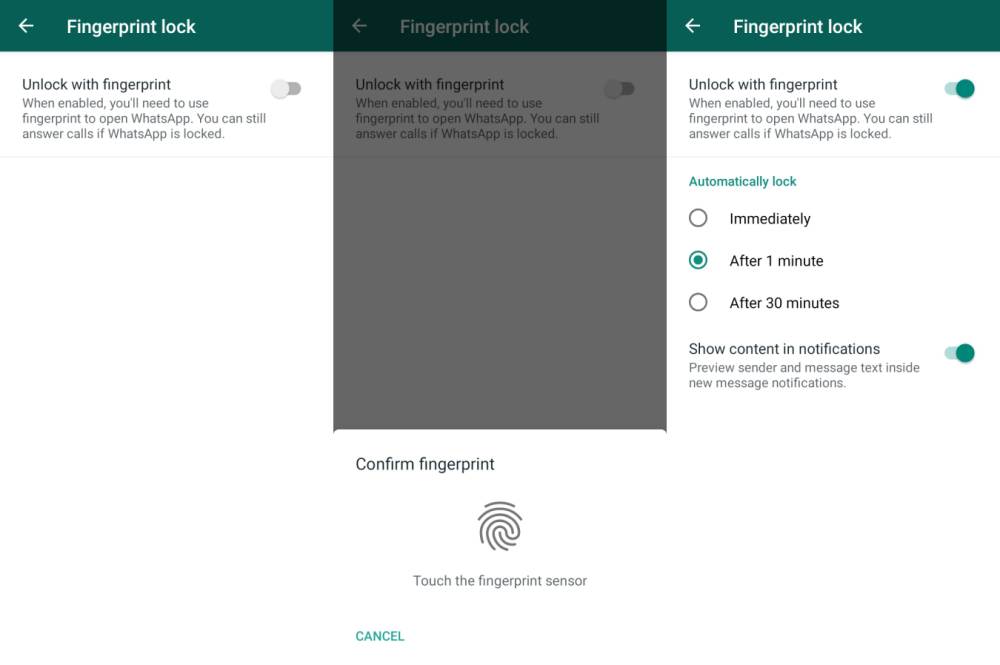 Fingerprint unlock on WhatsApp for Android exits beta, now rolling out to all