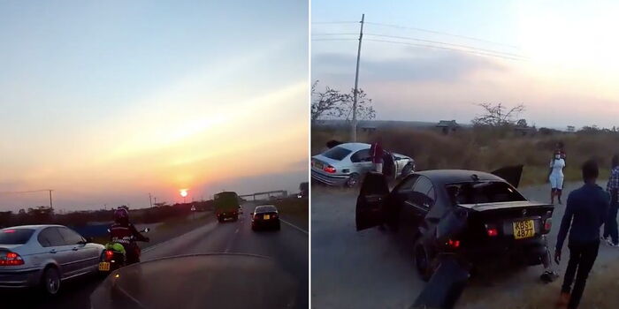 Racing Cars Damaged in Mombasa Road Accident [VIDEO]