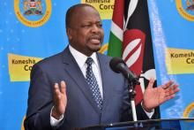 Health CS Mutahi Kagwe addressing the media on October 2020.