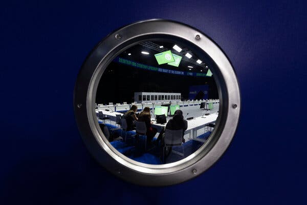 A meeting room at the main summit venue in Glasgow.