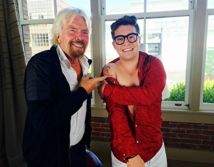 Webp.net-compress-image (13) Sir Richard Branson pictured with Unfiltered co-founder Jack Millar (r). Millar was one of New Zealand's most recognizable young tech entrepreneurs.