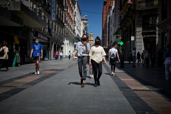 Madrid on Friday. The country’s state of emergency is set to expire at midnight on Sunday.