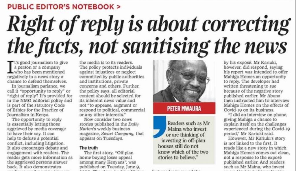 Real Estate Firm Forces Daily Nation to Break Its Own Rules