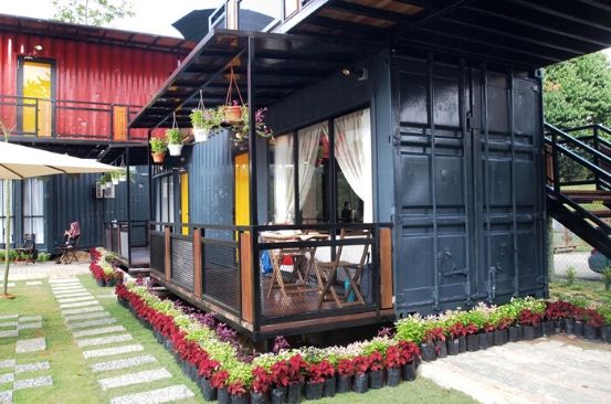 Turn a shipping container to a lively space