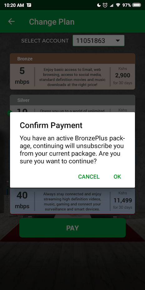 Safaricom Home Fibre users can now switch between plans at any time without losing unused days