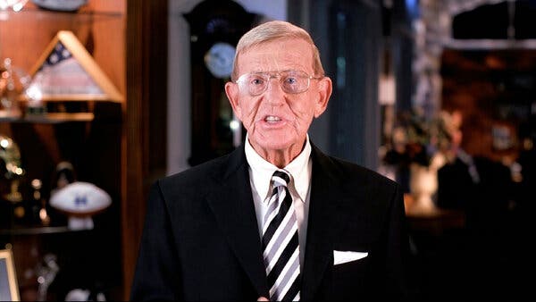 Lou Holtz, a former football coach, spoke in support of President Trump at the Republican convention on Wednesday.