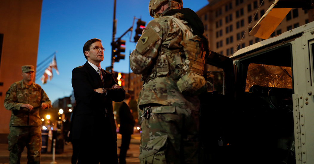 Mark Esper Breaks With Trump on Using Troops Against Protestors