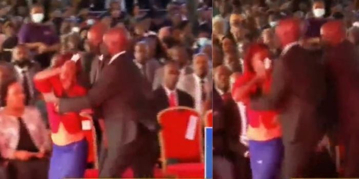 Kibaki's Burial :Security Whisks Away Woman Running Towards Ruto [VIDEO]