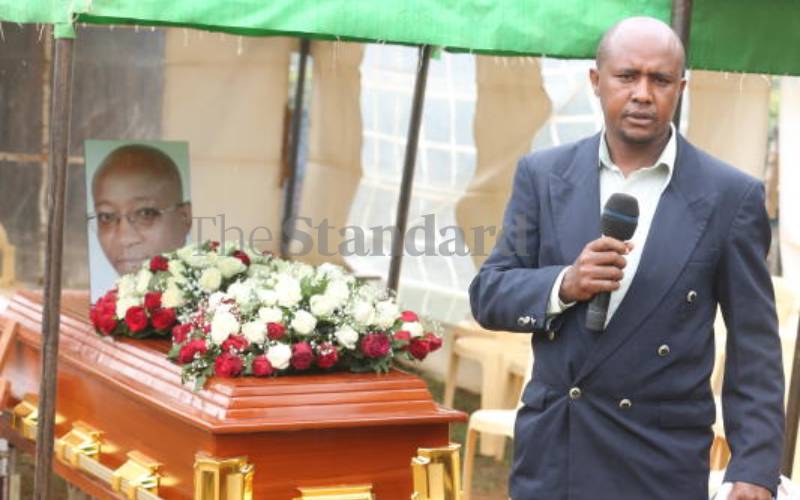 Gatonye Gathura buried at his Ndeiya farm in Kiambu
