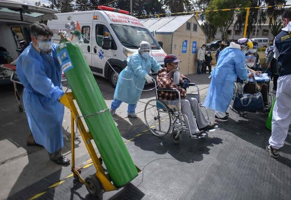Patients were treated at a special facility for Covid-19 patients in Arequipa, Peru, last month.