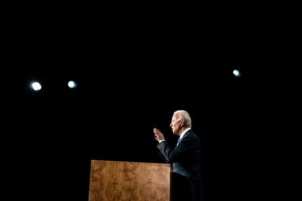 Former Vice President Joseph R. Biden Jr. accepting the Democratic nomination for President last week.