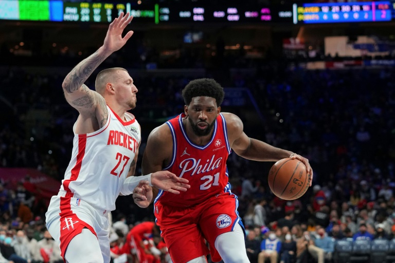 Embiid records triple double as 76ers trounce Rockets