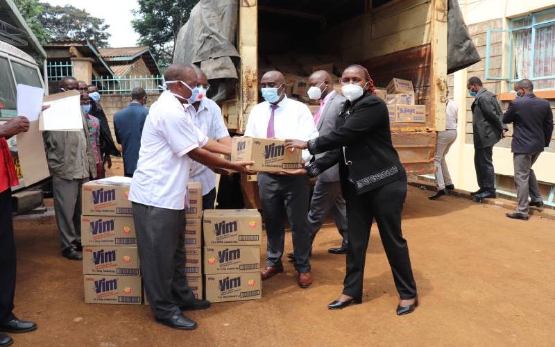 Embu health facilities get Sh608,000 detergents to fight Covid-19: The Standard