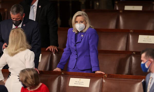 Representative Liz Cheney, Republican of Wyoming, at the Capitol last week. “This moment is about much more than a House leadership fight,” her spokesman said.
