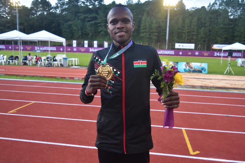 Ian Kahinga's win ensures Deaflympics 1500m title remains in Kenya : The standard Sports