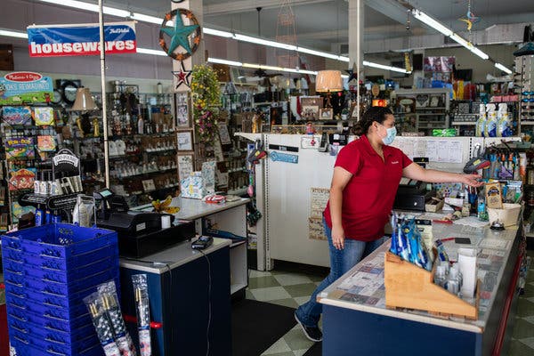 A hardware store in Hallettsville, Tex. The state has been a recent hot spot for coronavirus cases.