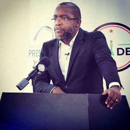 Jimmi Gathu emceeing the Miss President show on KTN News in 2019