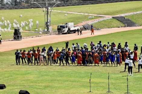 Jamhuri Day entertainers rehearsing at Uhuru Gardens, Nairobi on Saturday, December 11, 2021.
