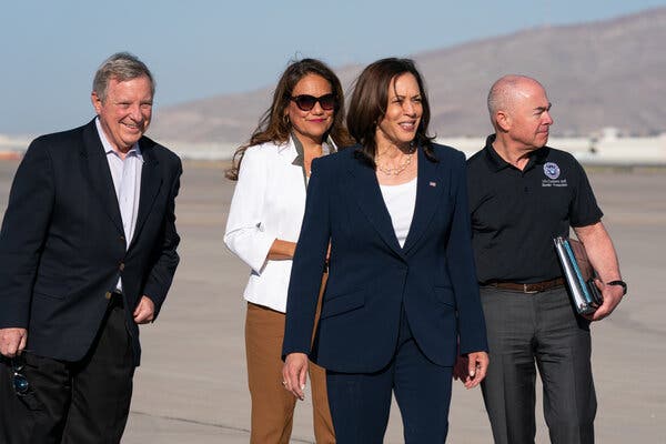 Vice President Kamala Harris arrived in El Paso on Friday.